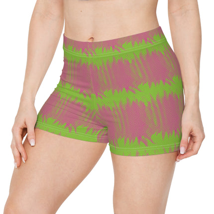 💥 Electric Pop Active Shorts – Lime & Magenta Surge