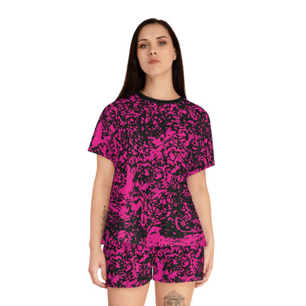 💥 Urban Splatter Tee – Electric Pink & Black