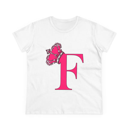 👑 “F” Monogram Tee – Fierce & Fabulous in Fuchsia