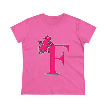 👑 “F” Monogram Tee – Fierce & Fabulous in Fuchsia
