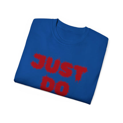 ⚡️JUST DO IT." Spiky Letter Tee – Bold White Edition