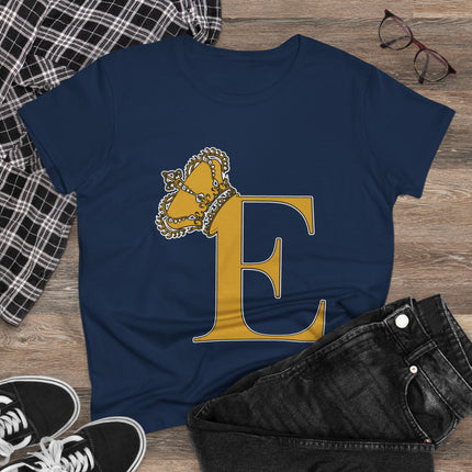 👑 “E” Monogram Tee – Royal Gold Edition (White & Gold