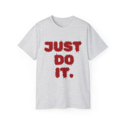 ⚡️JUST DO IT." Spiky Letter Tee – Bold White Edition