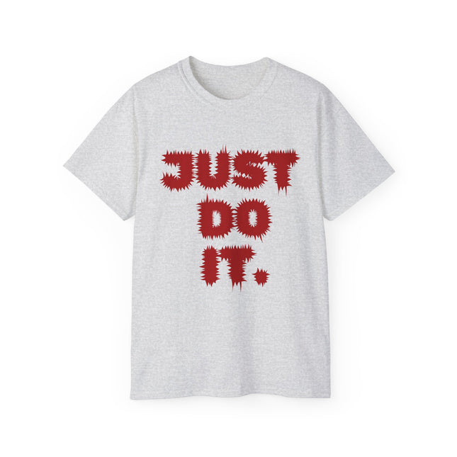 ⚡️JUST DO IT." Spiky Letter Tee – Bold White Edition
