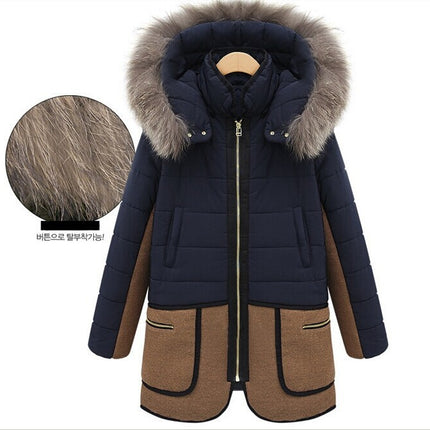 New slim plus size hooded padded coat