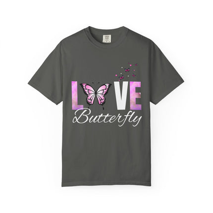 🦋 LOVE Butterfly” Graphic T-Shirt – Soft Teal