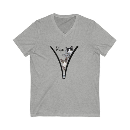 😾 Ew, People” Cat V-Neck Tee
