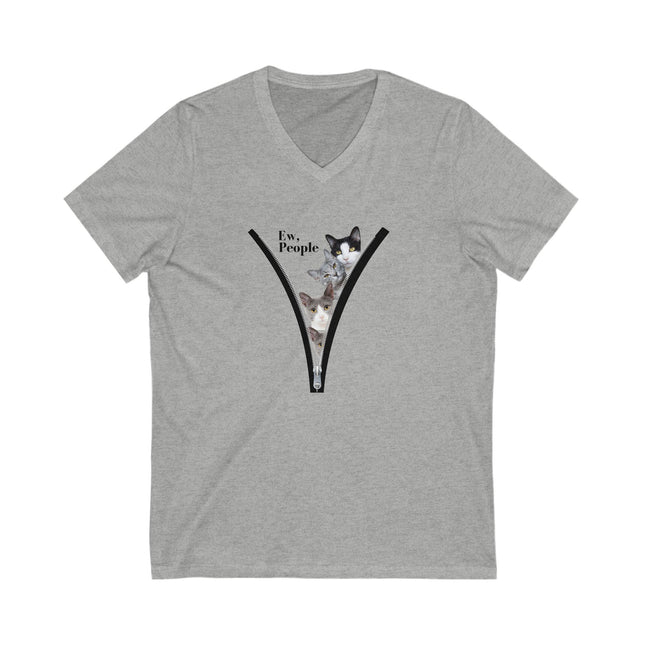 😾 Ew, People” Cat V-Neck Tee