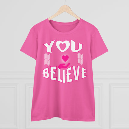 YOU BELIEVE Heart Graphic T-Shirt