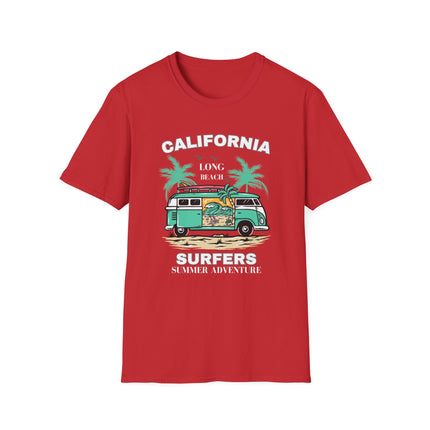 🌴 California Surfers – Long Beach Summer Adventure T-Shirt