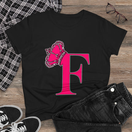 👑 “F” Monogram Tee – Fierce & Fabulous in Fuchsia