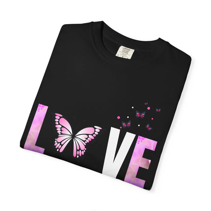 🦋 LOVE Butterfly” Graphic T-Shirt – Soft Teal