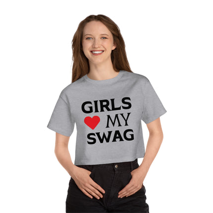 Champion Women's Heritage Cropped T-Shirt, Print Girls My Swag