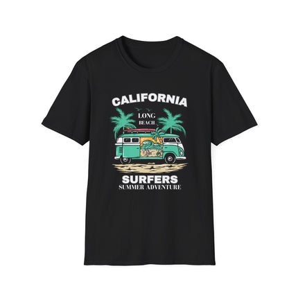 🌴 California Surfers – Long Beach Summer Adventure T-Shirt