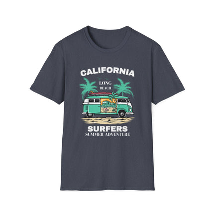🌴 California Surfers – Long Beach Summer Adventure T-Shirt