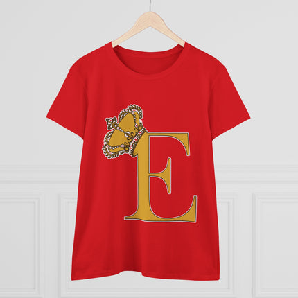 👑 “E” Monogram Tee – Royal Gold Edition (White & Gold
