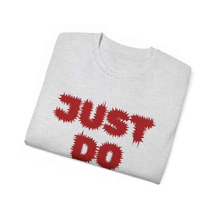 ⚡️JUST DO IT." Spiky Letter Tee – Bold White Edition