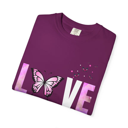 🦋 LOVE Butterfly” Graphic T-Shirt – Soft Teal