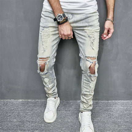 Skinny Motorcycle Jeans Men's Fashion