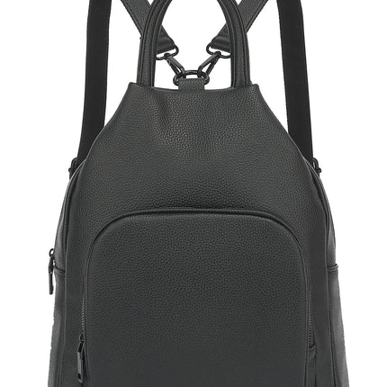 Pu Backpack Practical Soft Leather Zipper Handbag