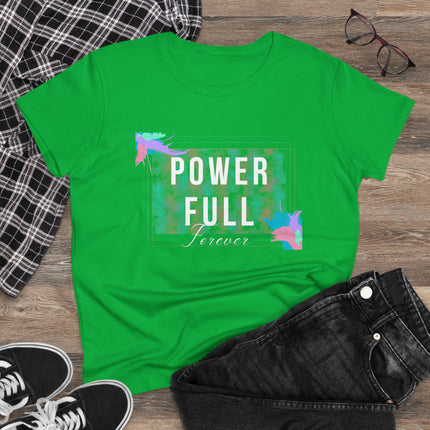 Women's Midweight Cotton Tee, Power Full...