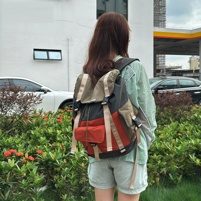 Multi-compartment Large Capacity Contrast Color Outdoor Backpack