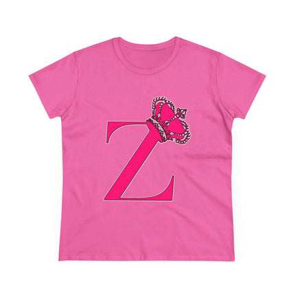 👑 “Z” Monogram Tee – Regal in White & Hot Pink