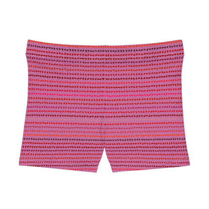 💖 Pink Dot Wave High-Waist Shorts – Stretch & Style in Motion