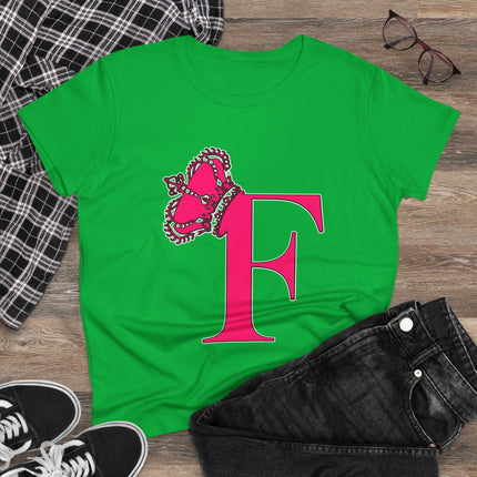 👑 “F” Monogram Tee – Fierce & Fabulous in Fuchsia