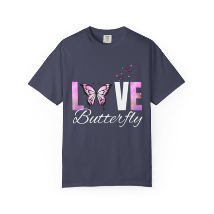 🦋 LOVE Butterfly” Graphic T-Shirt – Soft Teal