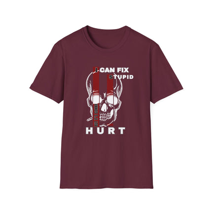 💀 I Can Fix Stupid" Skull Graphic Tee – Savage Style, Unfiltered Attitude