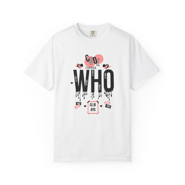 💖 WHO IS THAT” Love Drip Graphic T-Shirt – Cream White