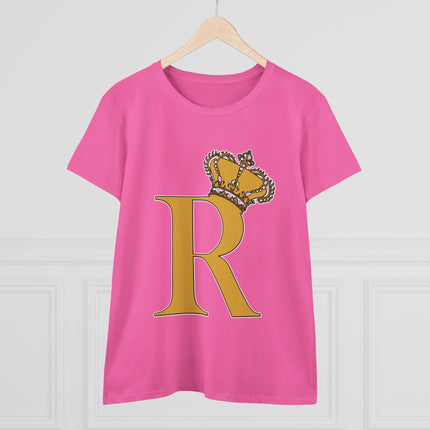 👑 “R” Monogram Tee – Regal in White & Gold