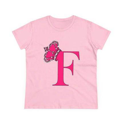 👑 “F” Monogram Tee – Fierce & Fabulous in Fuchsia