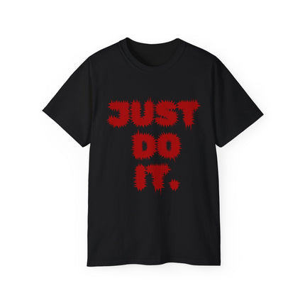 ⚡️JUST DO IT." Spiky Letter Tee – Bold White Edition