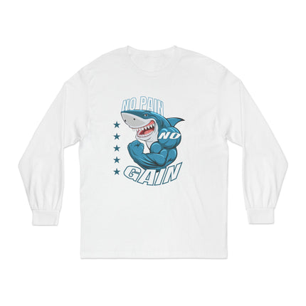 🦈 No Pain, No Gain” Shark Long Sleeve Tee
