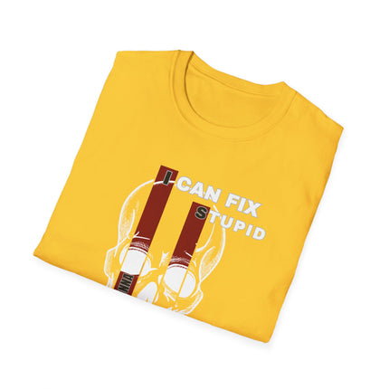 💀 I Can Fix Stupid" Skull Graphic Tee – Savage Style, Unfiltered Attitude
