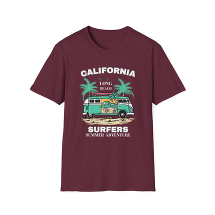 🌴 California Surfers – Long Beach Summer Adventure T-Shirt