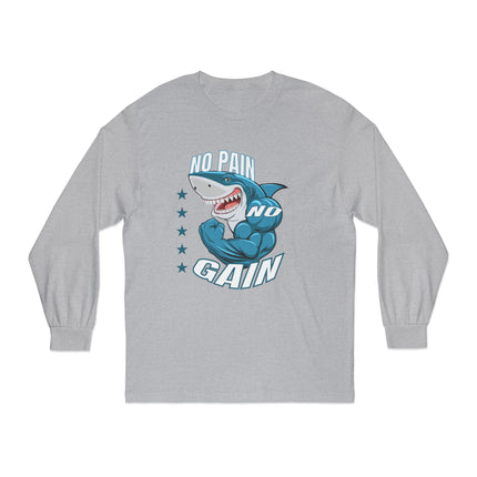 🦈 No Pain, No Gain” Shark Long Sleeve Tee