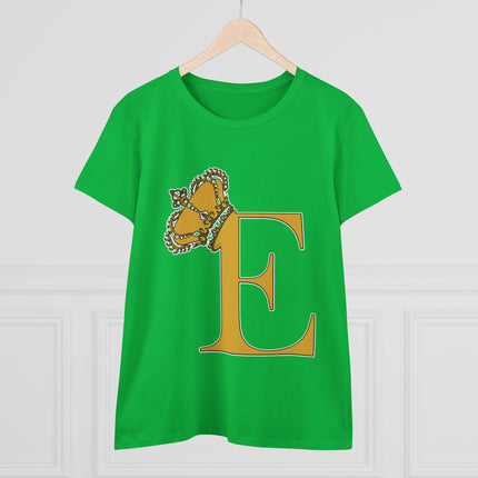 👑 “E” Monogram Tee – Royal Gold Edition (White & Gold