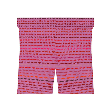 💖 Heartbeat Motion Shorts – Pink & Red Micro-Print