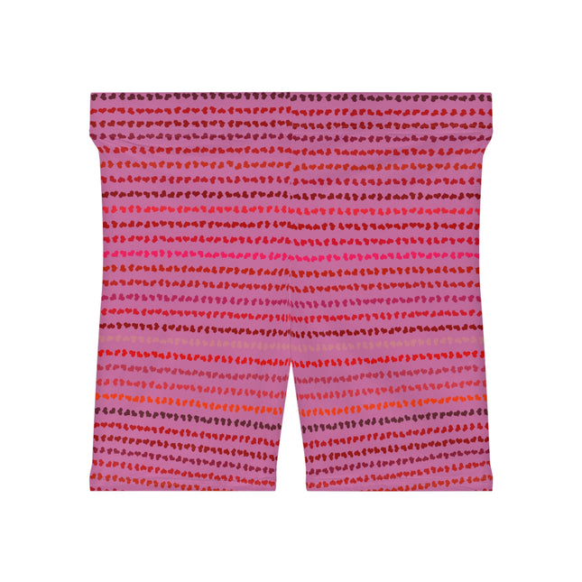 💖 Heartbeat Motion Shorts – Pink & Red Micro-Print