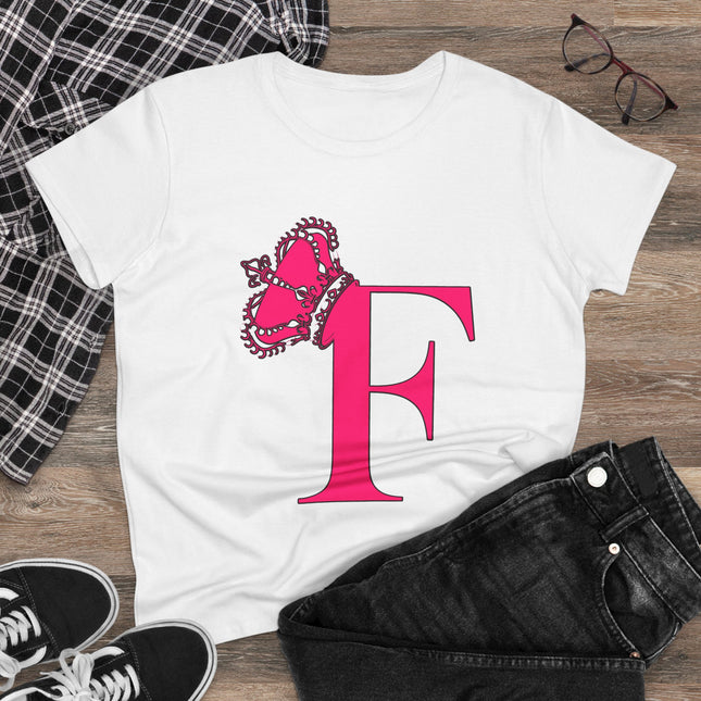 👑 “F” Monogram Tee – Fierce & Fabulous in Fuchsia
