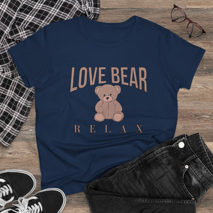 Love Bear Relax, Women's Midweight Cotton Tee
