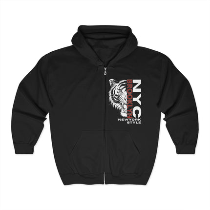 🗽 NYC Brooklyn Tiger Zip Hoodie – Urban Jungle Vibes