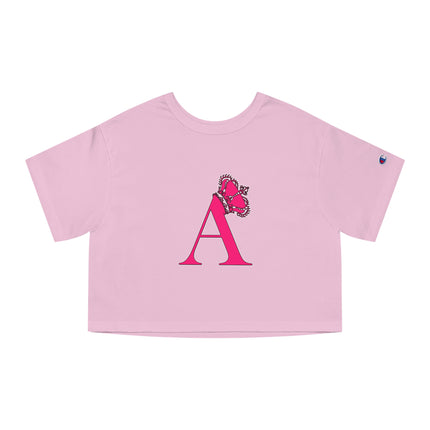 👑 Crowned Initial “A” Cropped Tee – Royal Letter Statement