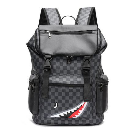 Korean Casual Checkered Printed Large Capacity Backpack