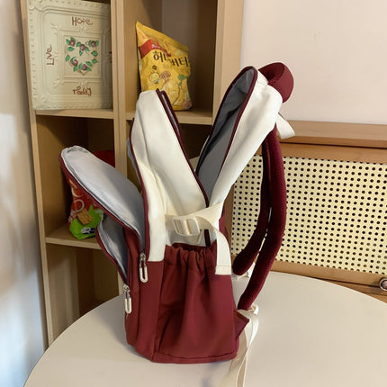 Large Capacity Lightweight Simple Textured Backpack