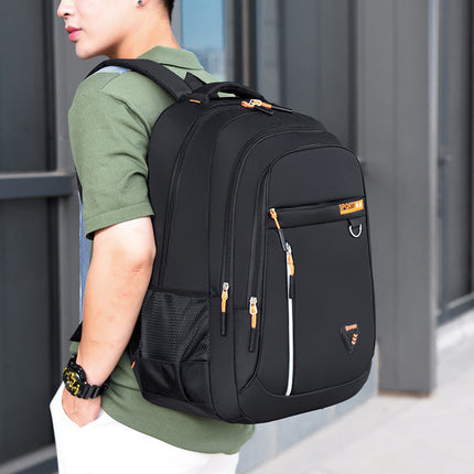 Men's Oxford Cloth Large Capacity Burden Reduction Schoolbag