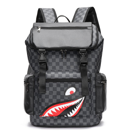 Korean Casual Checkered Printed Large Capacity Backpack